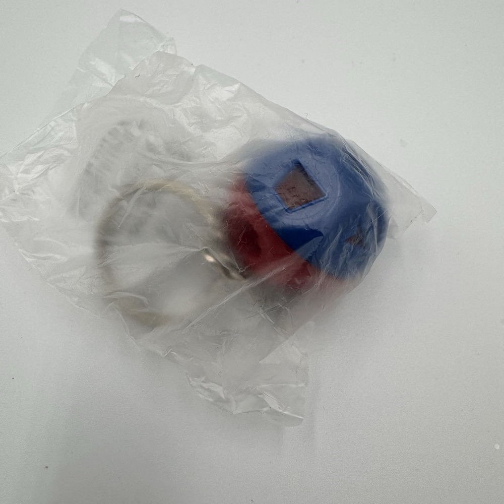 Tupperware Shape O Toy Mini Keychain Blue Red Ball Collectible 2" Brand New